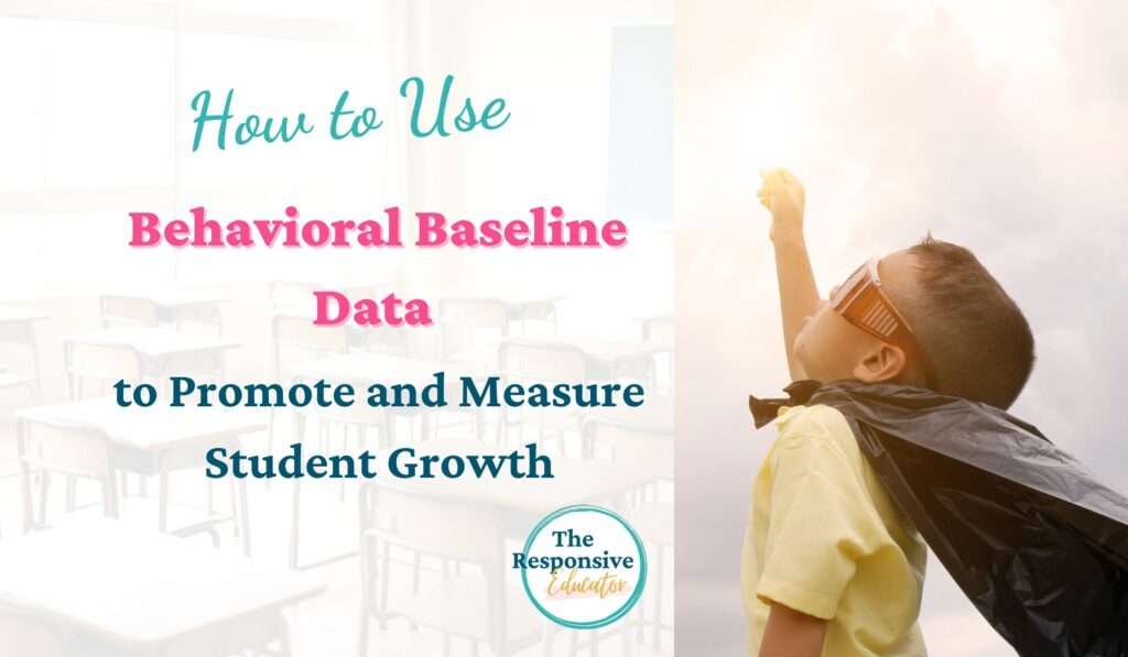 Young boy in a cape, fist raised to the sky like a superhero, referring to how behavioral baseline data will help students grow