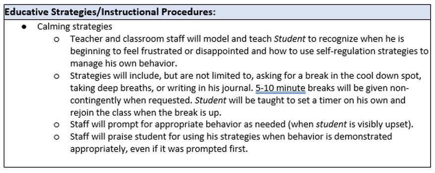 Snip of BIP instructional procedures