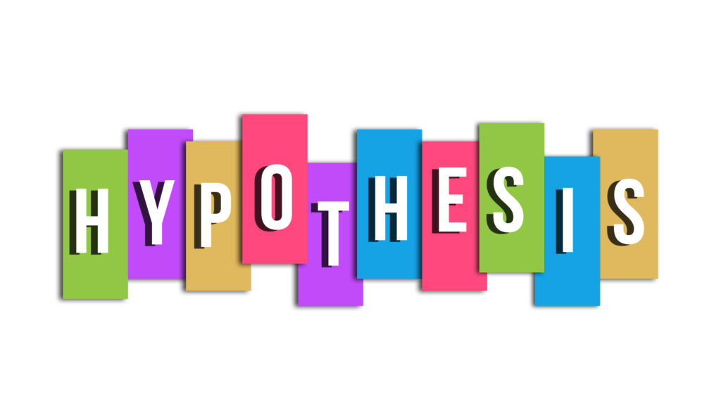 hypothesis written in different colored letters