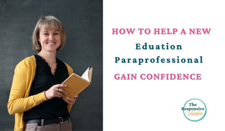 How to Help a New Paraprofessional in Education Gain Confidence- teacher with open book