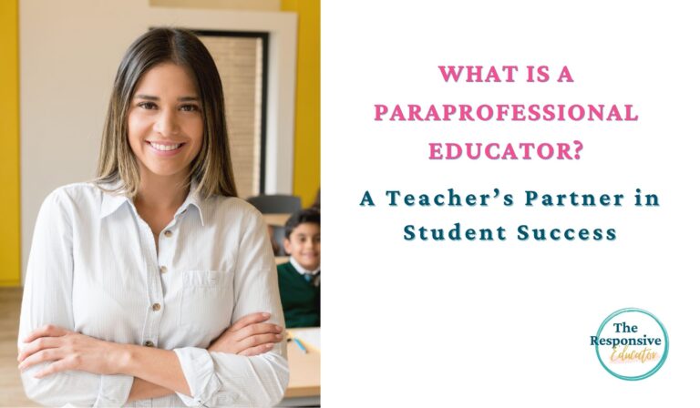 what is a paraprofessional educator - woman standing in classroom