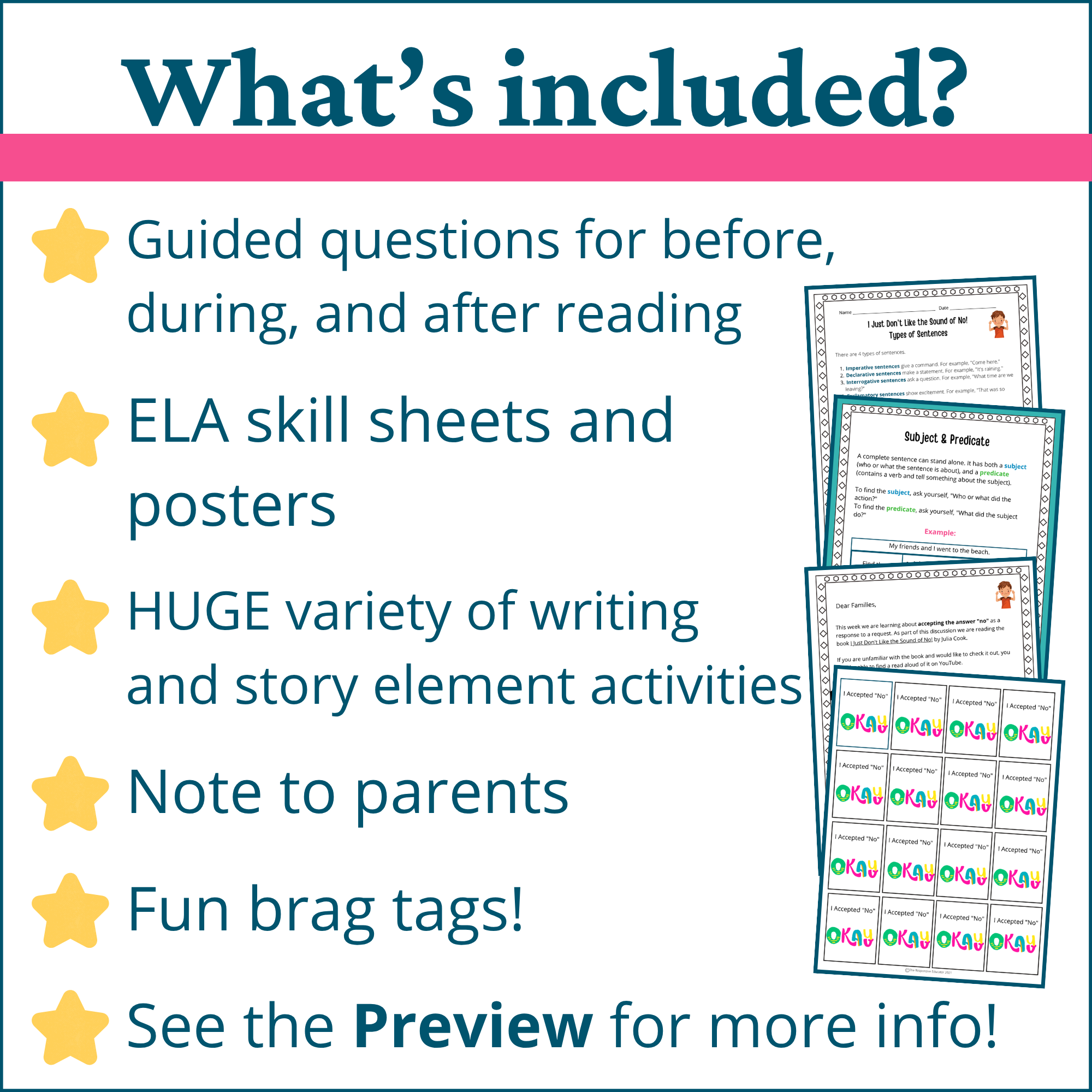 I Just Don’t Like the Sound of No! Activities & Worksheets - Image 2
