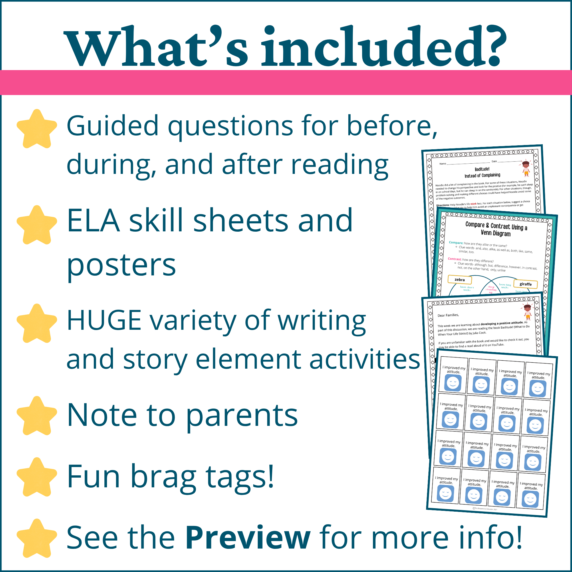 Baditude! Positive Thinking Worksheets & Activities - Image 2