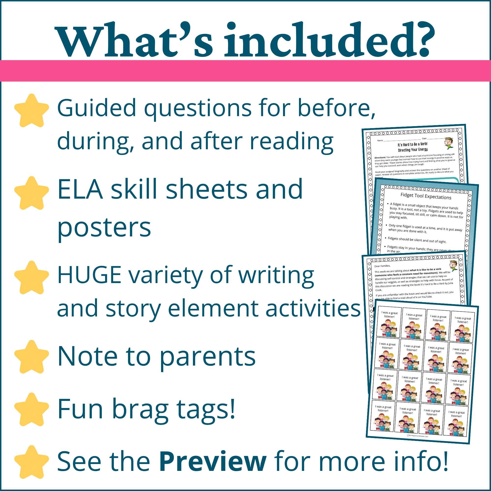 It’s Hard to Be a Verb! Impulse Control Worksheets & Activities - Image 2