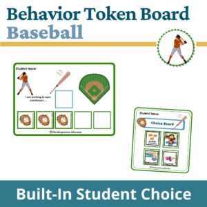 Baseball Behavior Token Board