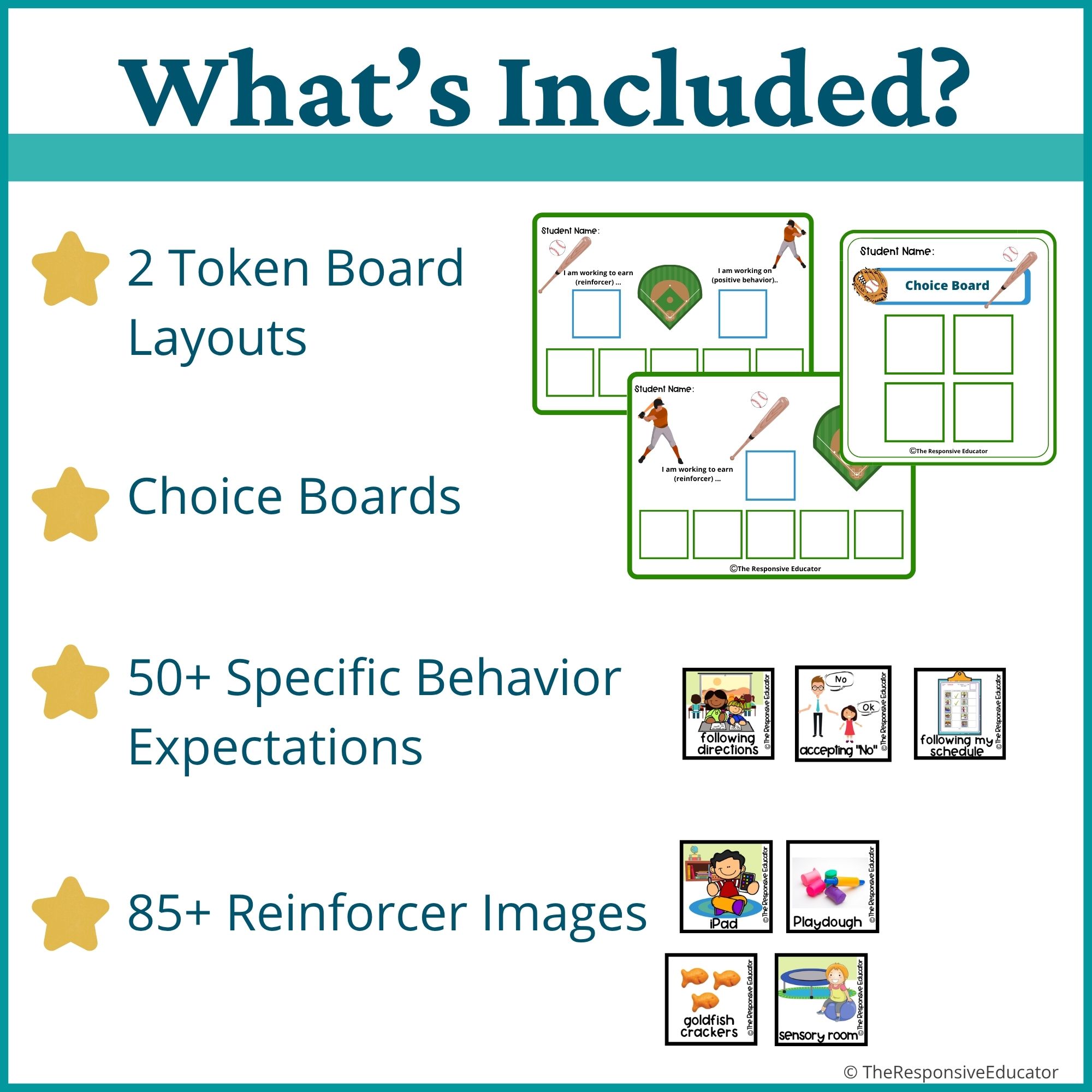 Baseball Behavior Token Board – “I Am Working For” Visual - Image 2