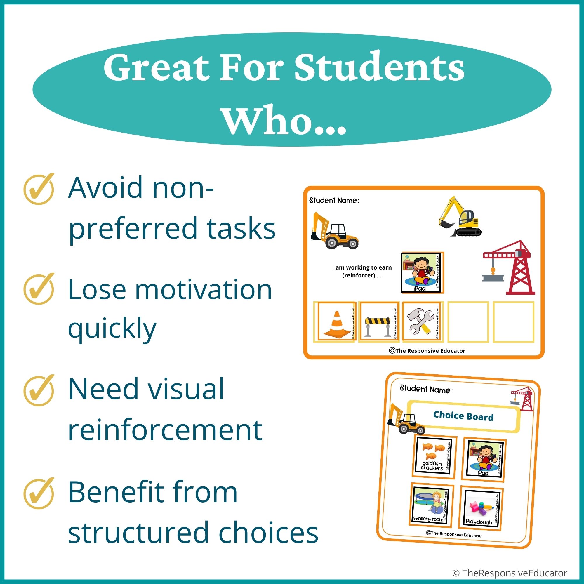 Construction Behavior Token Board – “I Am Working For” Visual - Image 3