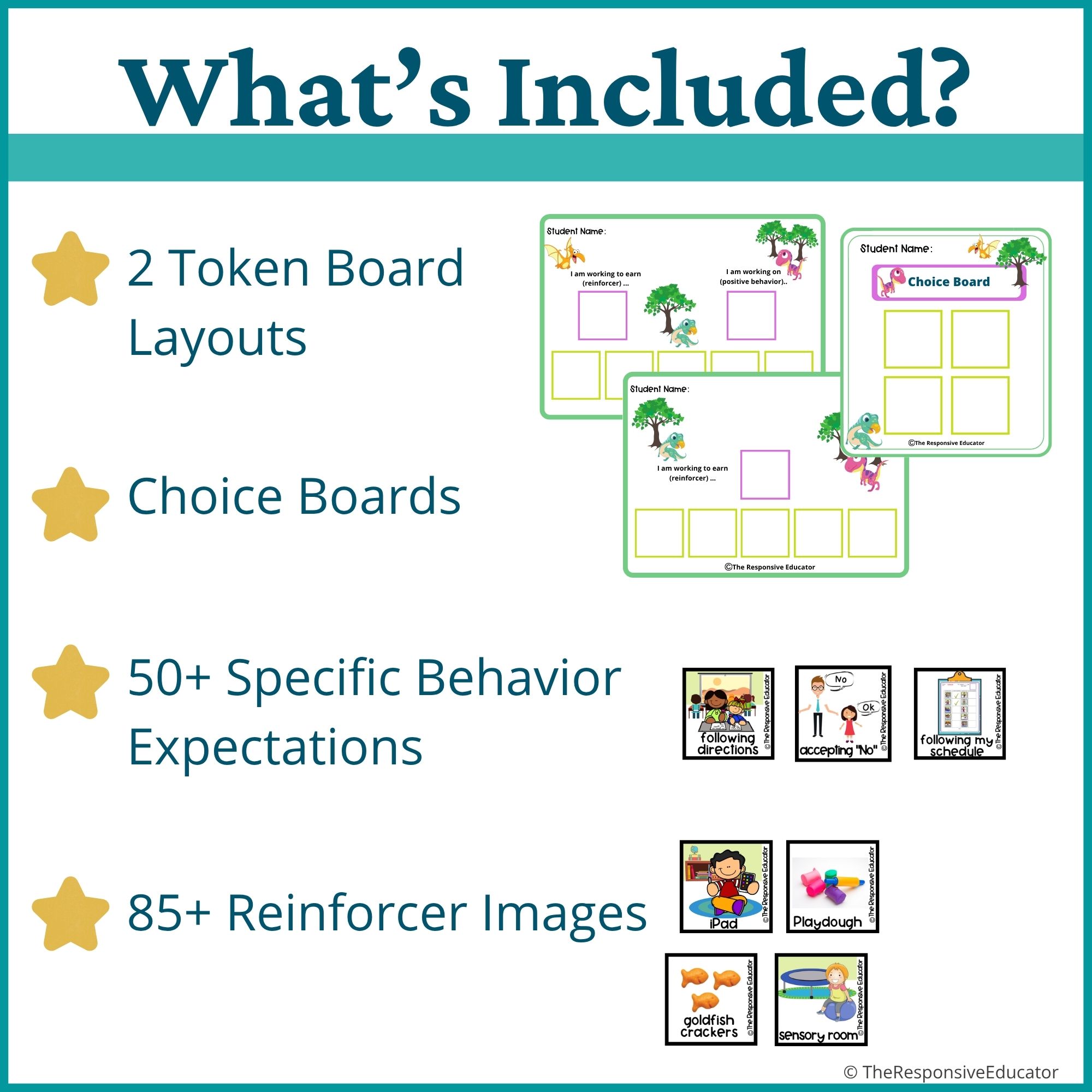 Dino Babies Behavior Token Board – “I Am Working For” Visual - Image 2