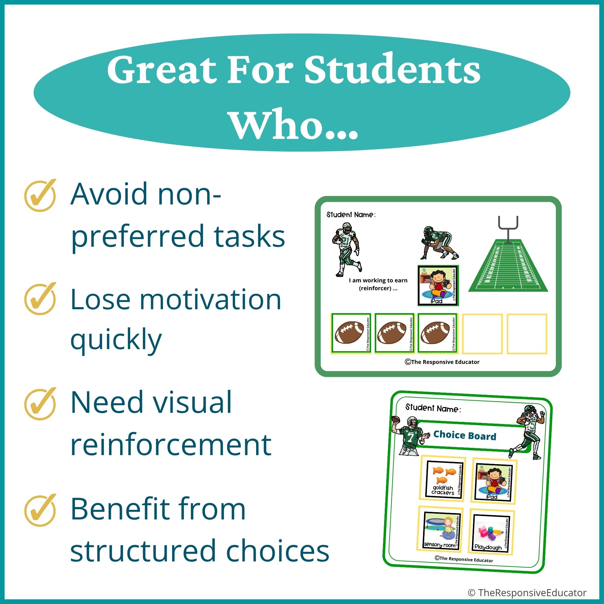 Football Behavior Token Board – “I Am Working For” Visual - Image 3