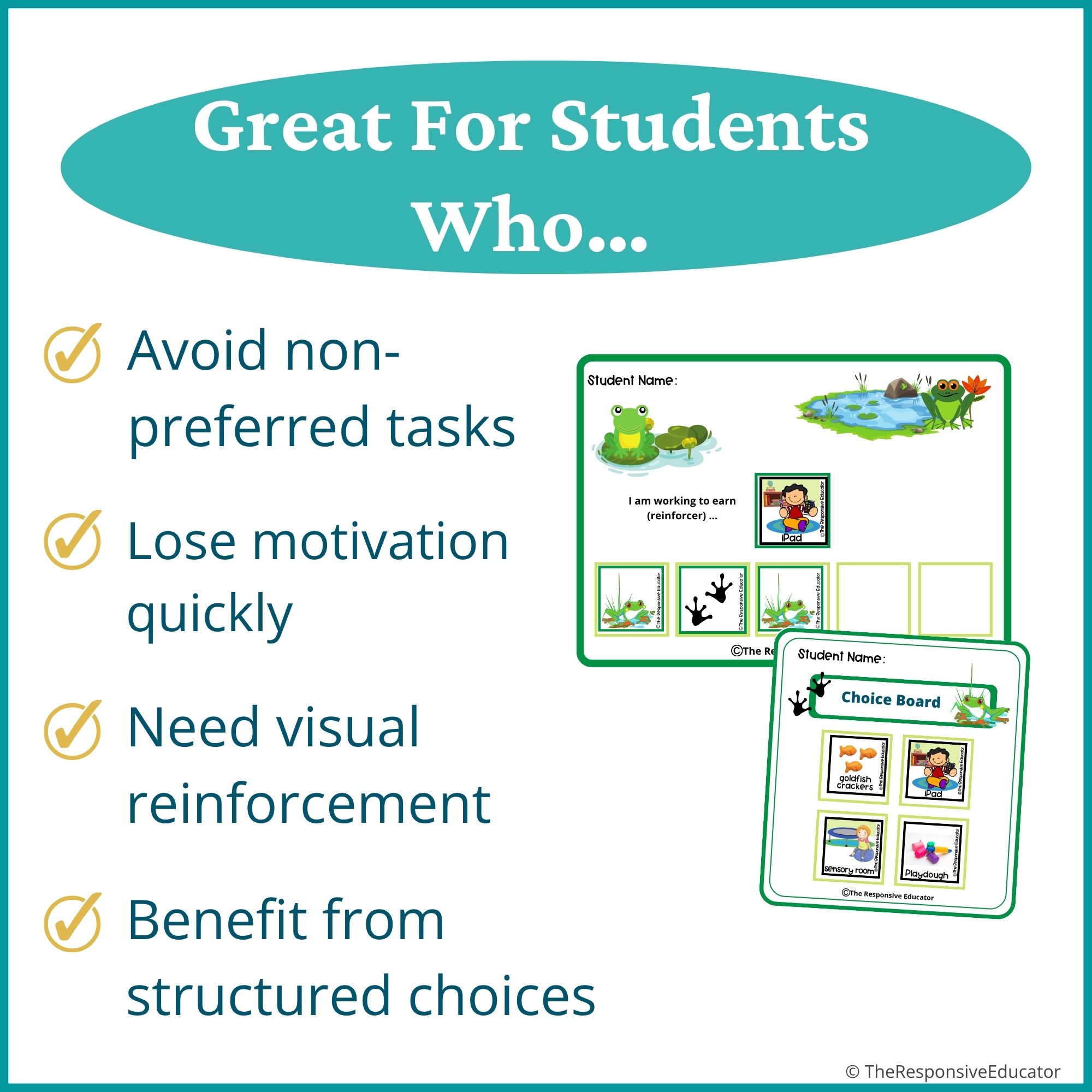 Frogs Behavior Token Board – “I Am Working For” Visual - Image 3