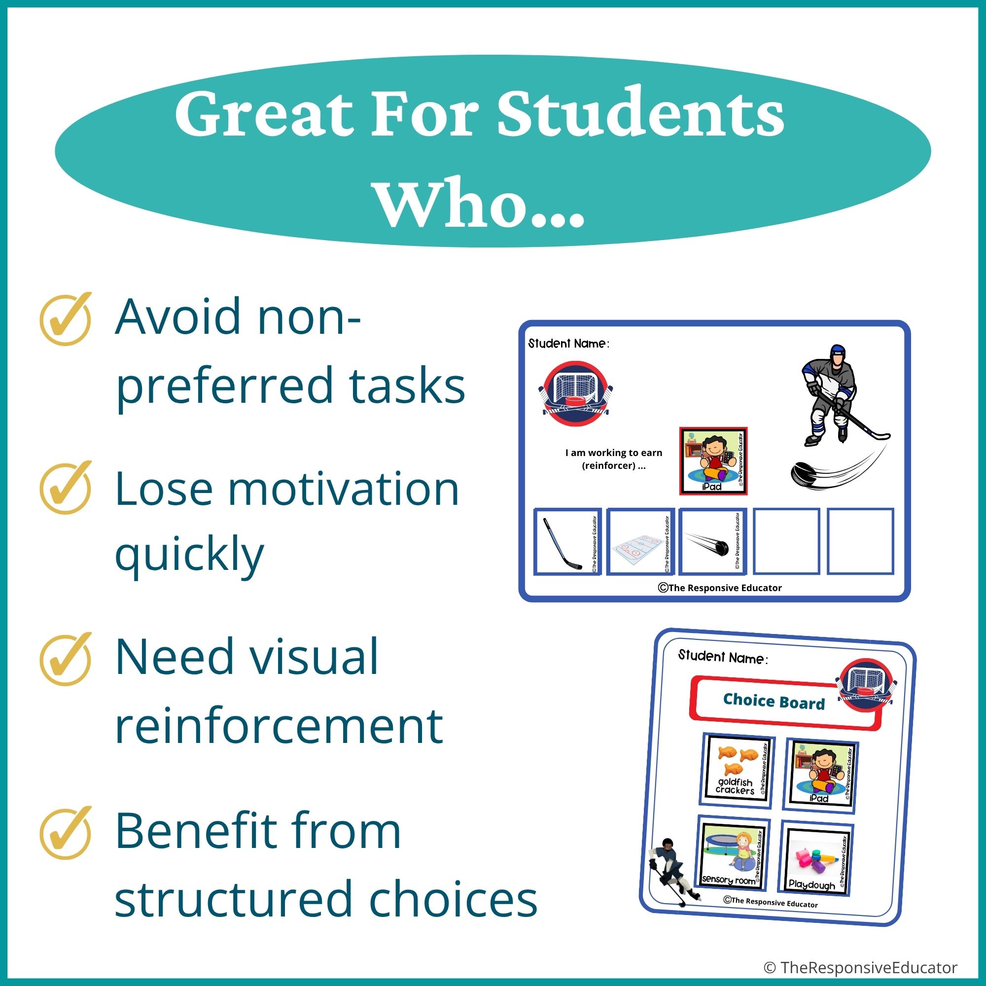Hockey Behavior Token Board – “I Am Working For” Visual - Image 3