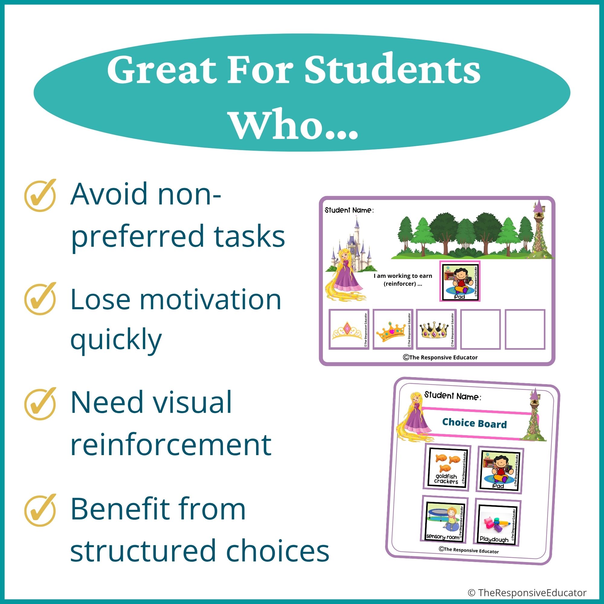 Rapunzel Behavior Token Board – “I Am Working For” Visual - Image 3