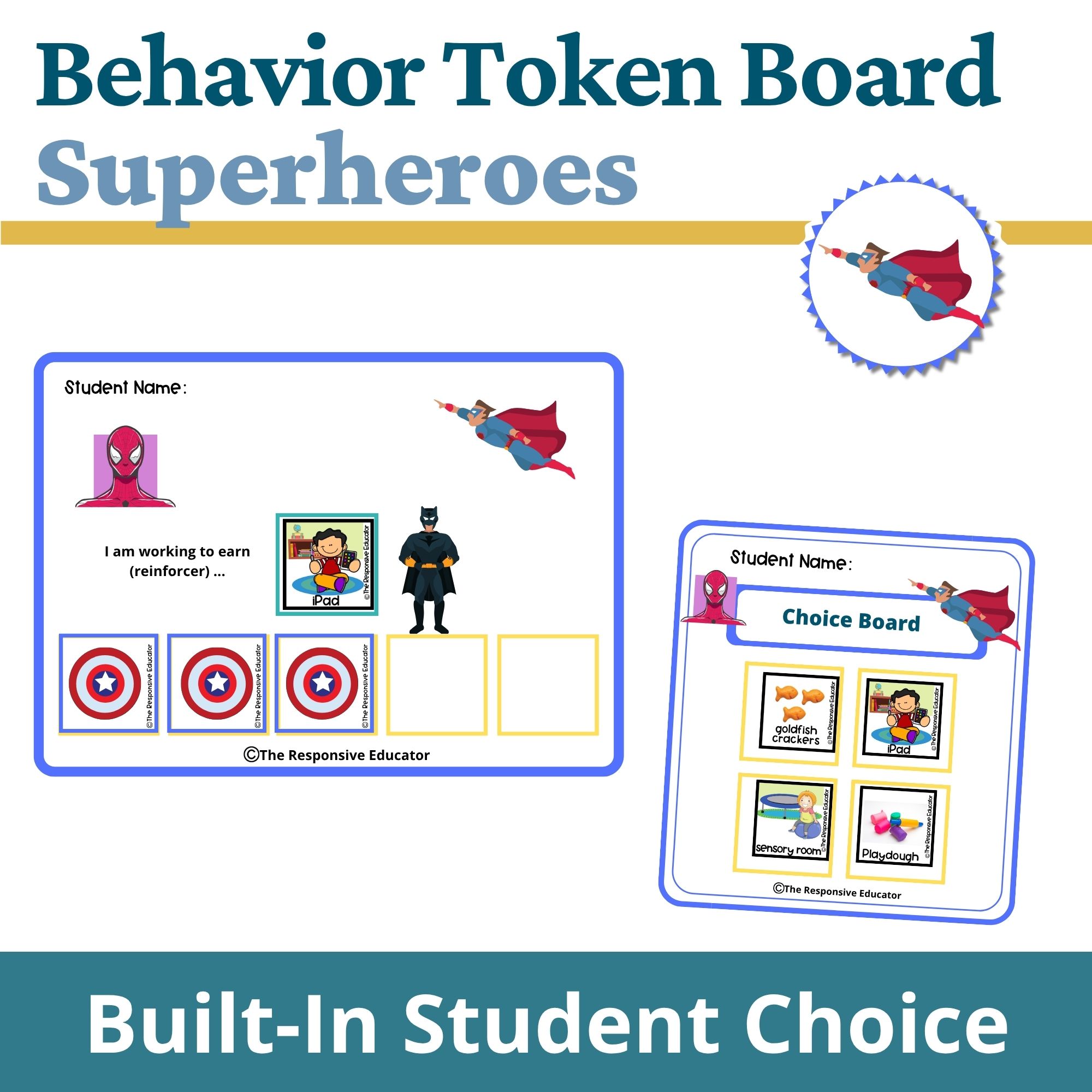 Superheroes Behavior Token Board