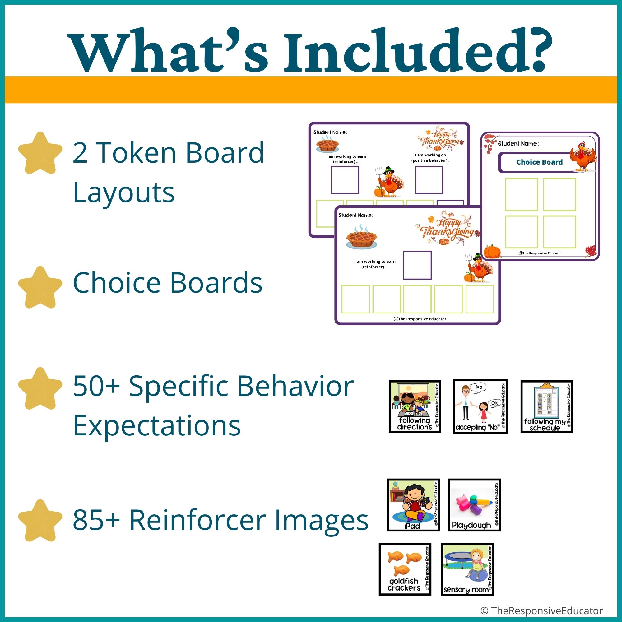 Thanksgiving Behavior Token Board – “I Am Working For” Visual - Image 2