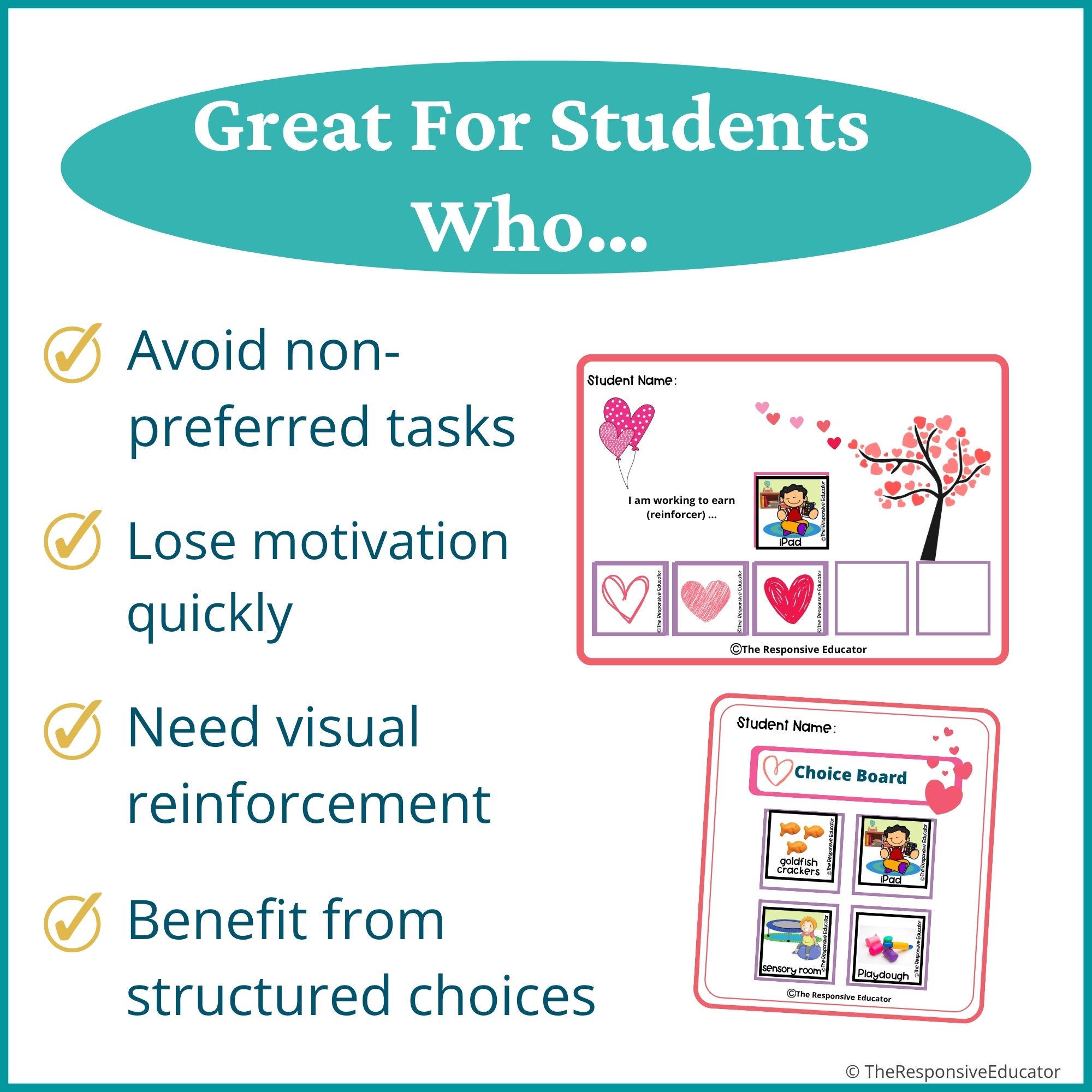 Valentine's Day Behavior Token Board – “I Am Working For” Visual - Image 3