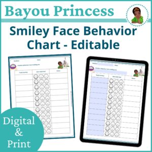 bayou-princess-smiley-face-behavior-chart