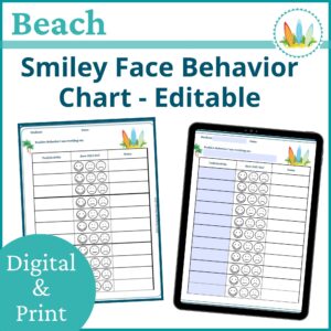 smiley face behavior chart beach