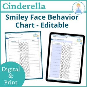 Smiley Face Behavior Chart - Cinderella Theme