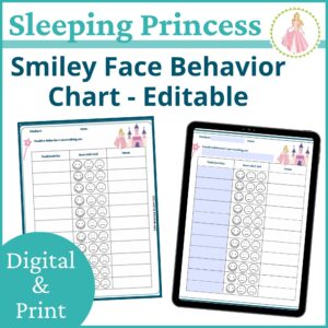 sleeping-princess-smiley-face-behavior-chart