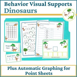 behavior point sheet token board visual supports dinosaurs