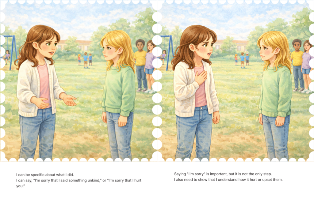 Apologizing social support story 8