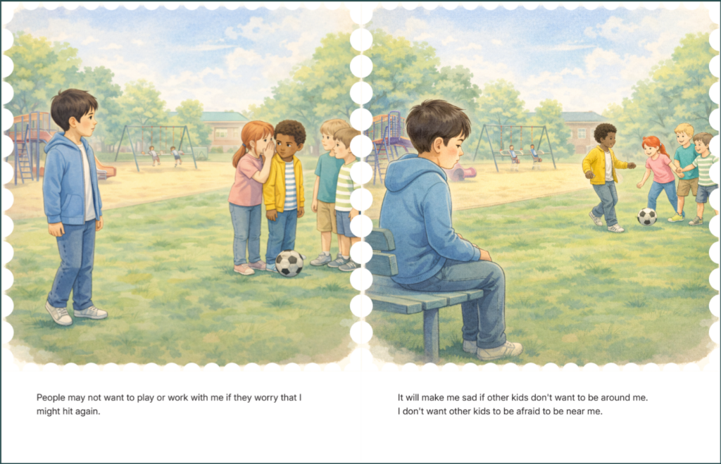 No Hitting social story audio video screenshot 3