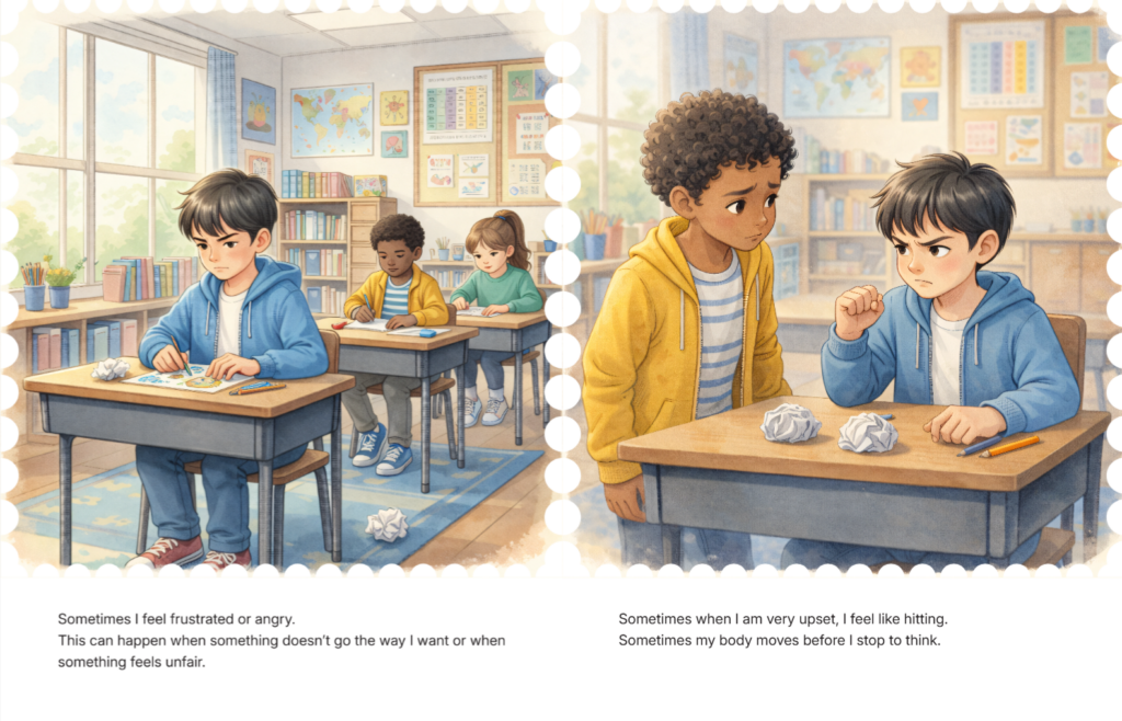 No Hitting social story audio video screenshot 4