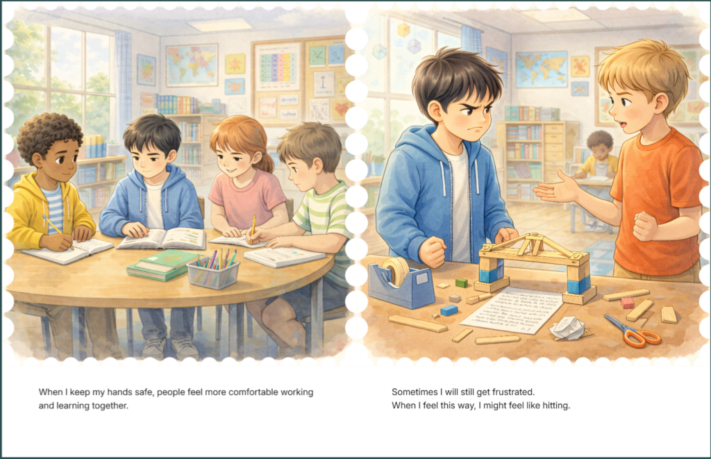 No Hitting social story audio video screenshot 5
