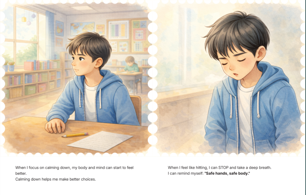 No Hitting social story audio video screenshot 7