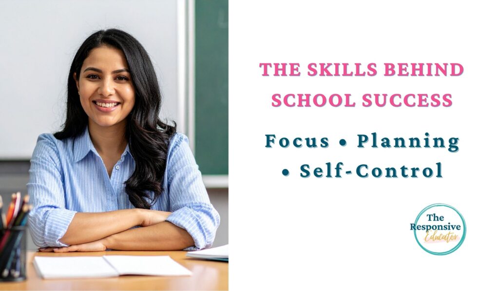 Executive Functioning teacher at desk
