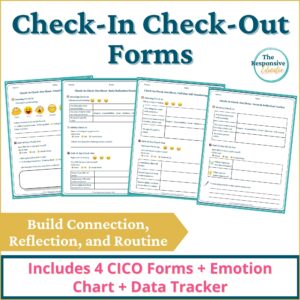 Check In Check Out Sheets (CICO): Daily Emotional Check-In & Reflection