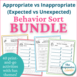 Seasonal Appropriate vs Inappropriate Behavior Worksheets