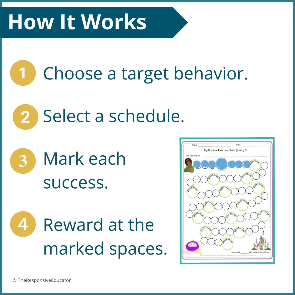 Bayou Princess Behavior Reward Chart for Students – Printable Behavior Chart - Image 3