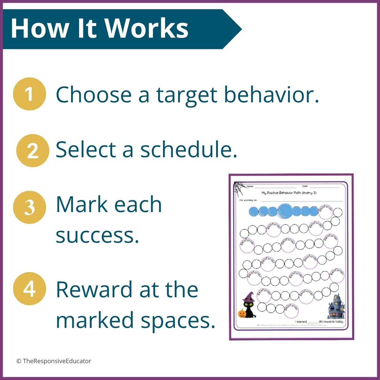 Halloween Behavior Reward Chart for Students – Printable Behavior Chart - Image 3