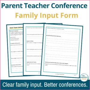Parent Teacher Conference Family Input Forms