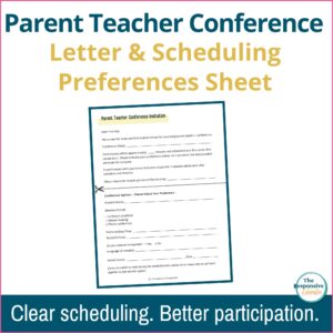 Parent Teacher Conference Letter