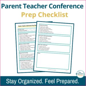 parent teacher conference checklist
