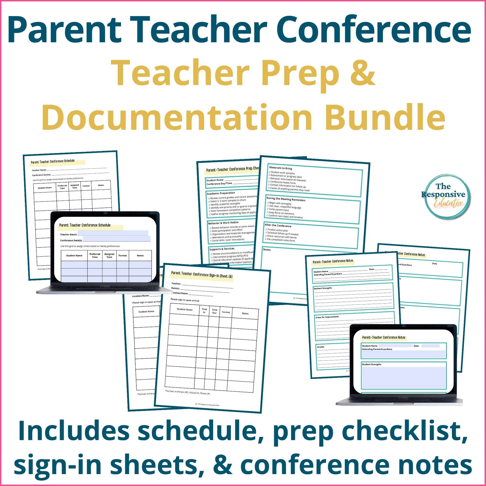 Parent Teacher Conference Forms for Teachers