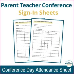 parent teacher conference sign in sheet