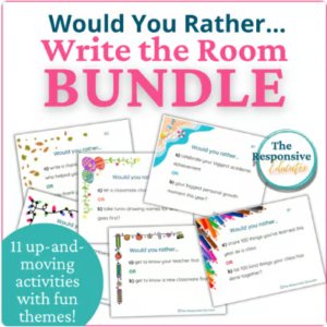 Write the Room + Would You Rather Questions for Students - Bundle
