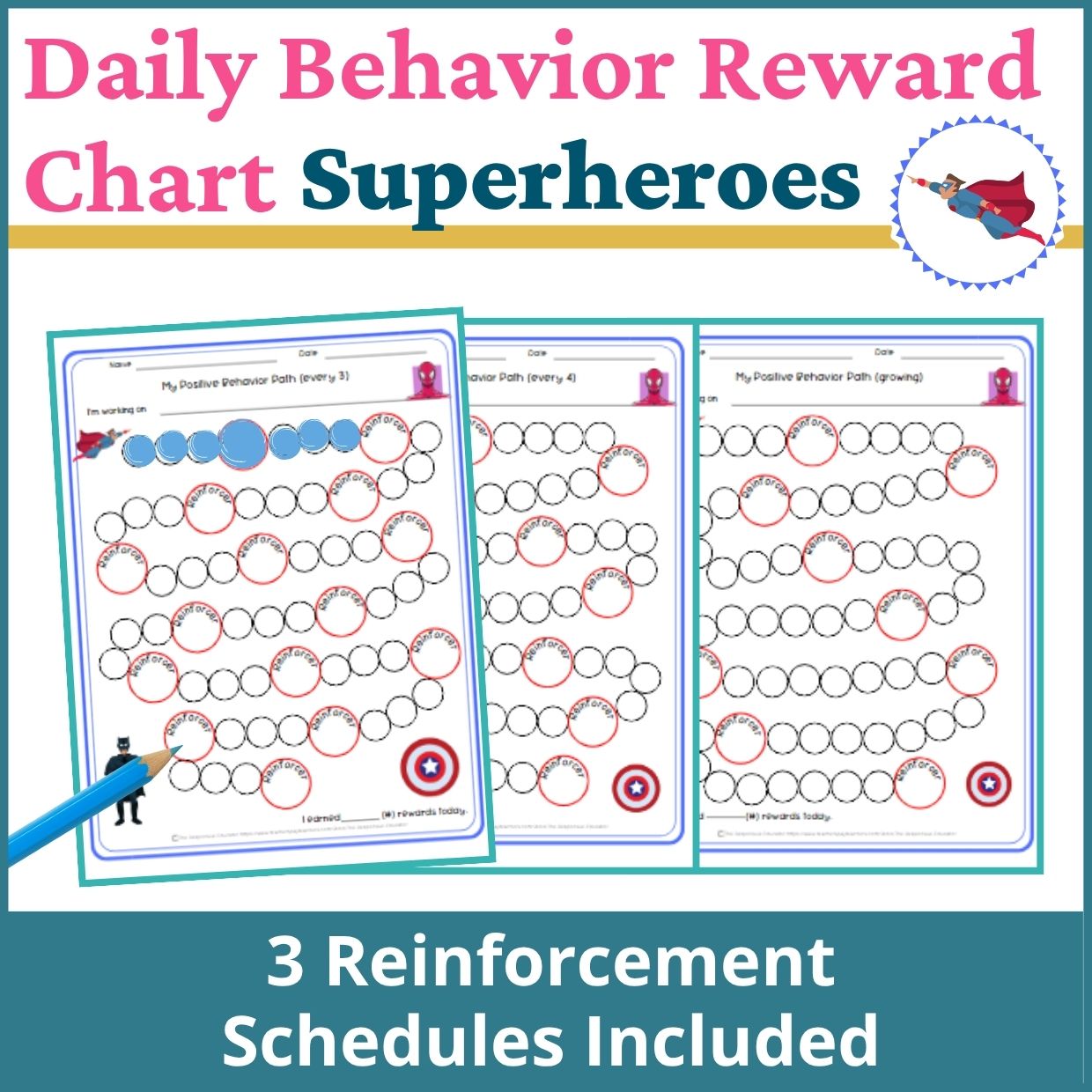 Superheroes Behavior Reward Chart