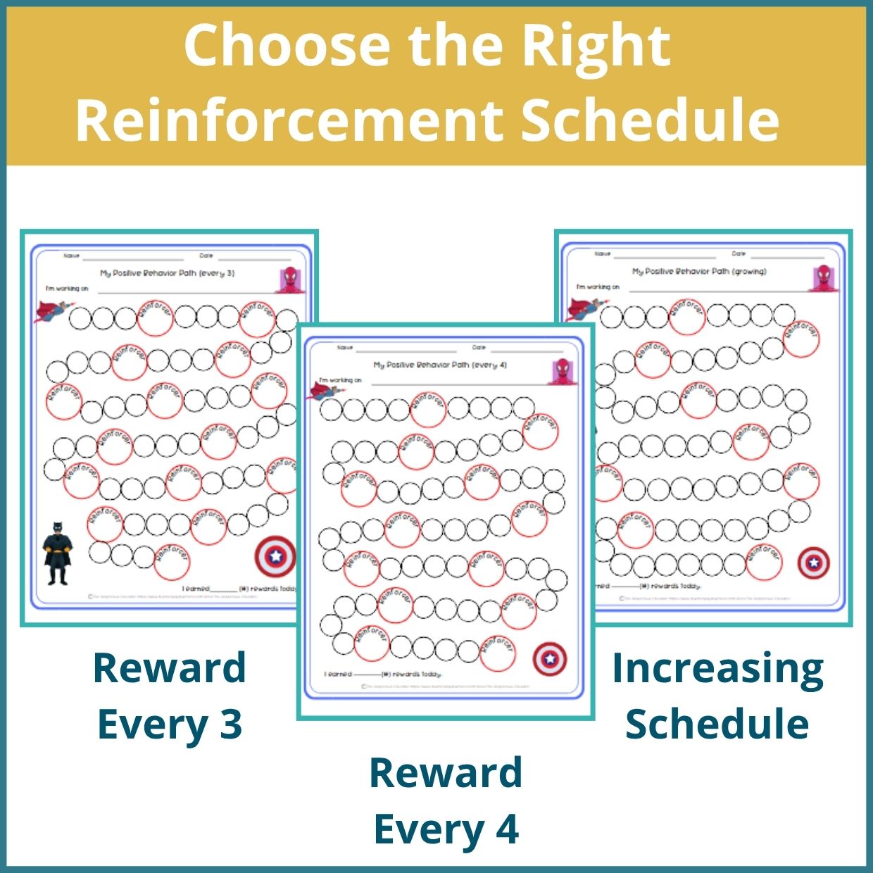 Superheroes Behavior Reward Chart for Students – Printable Behavior Chart - Image 2