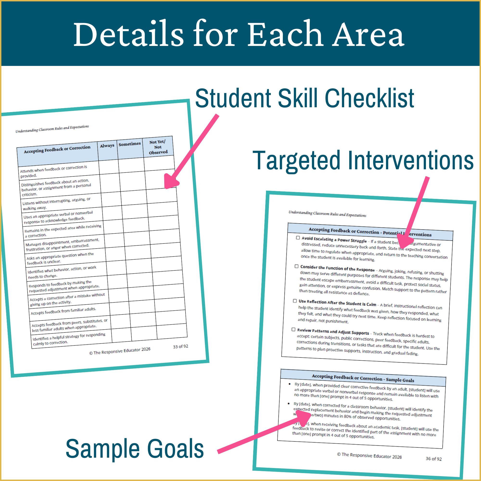 Classroom Rules and Expectations: Behavior Checklist for Students with Interventions & IEP Goals - Image 4