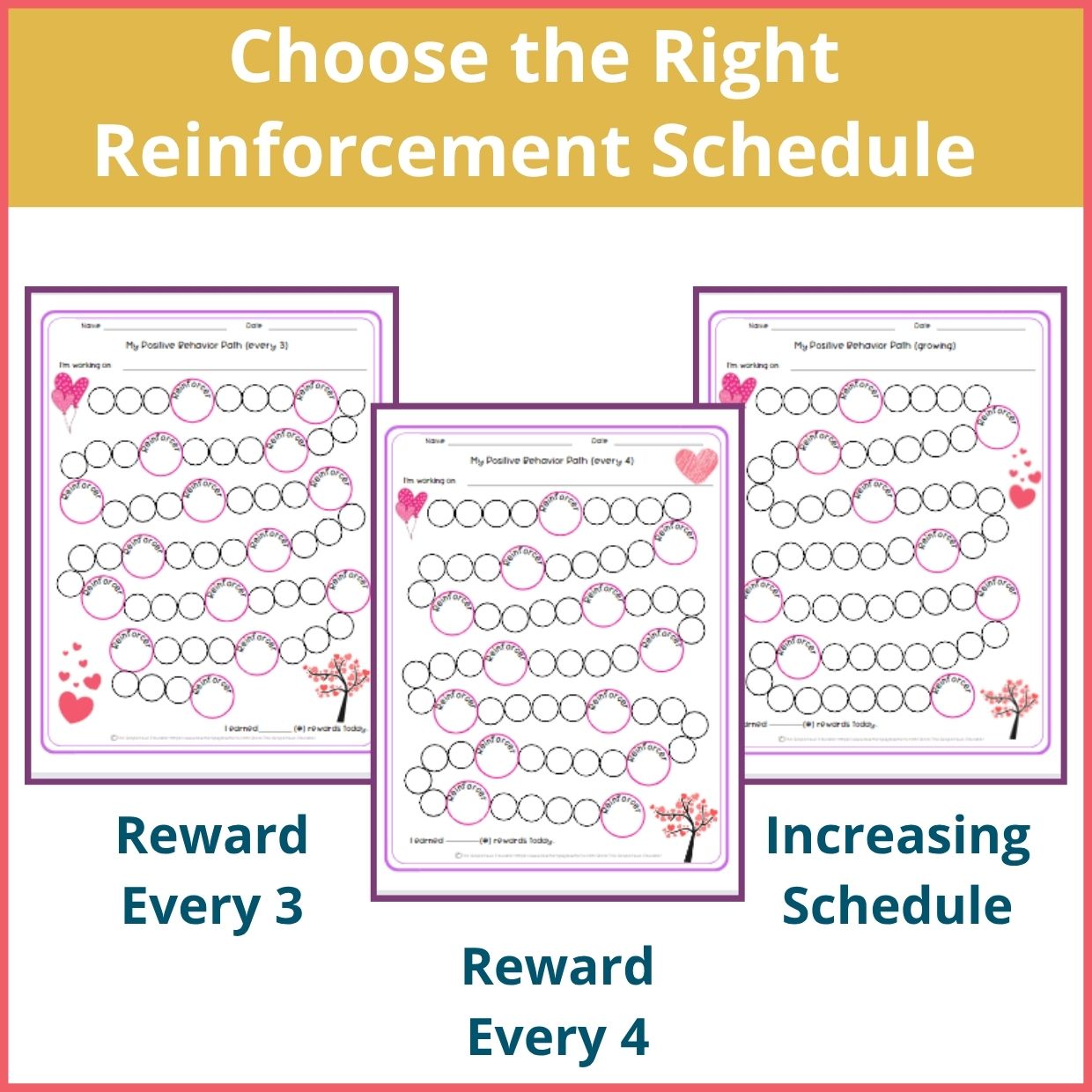 Valentine's Day Behavior Reward Chart for Students – Printable Behavior Chart - Image 2