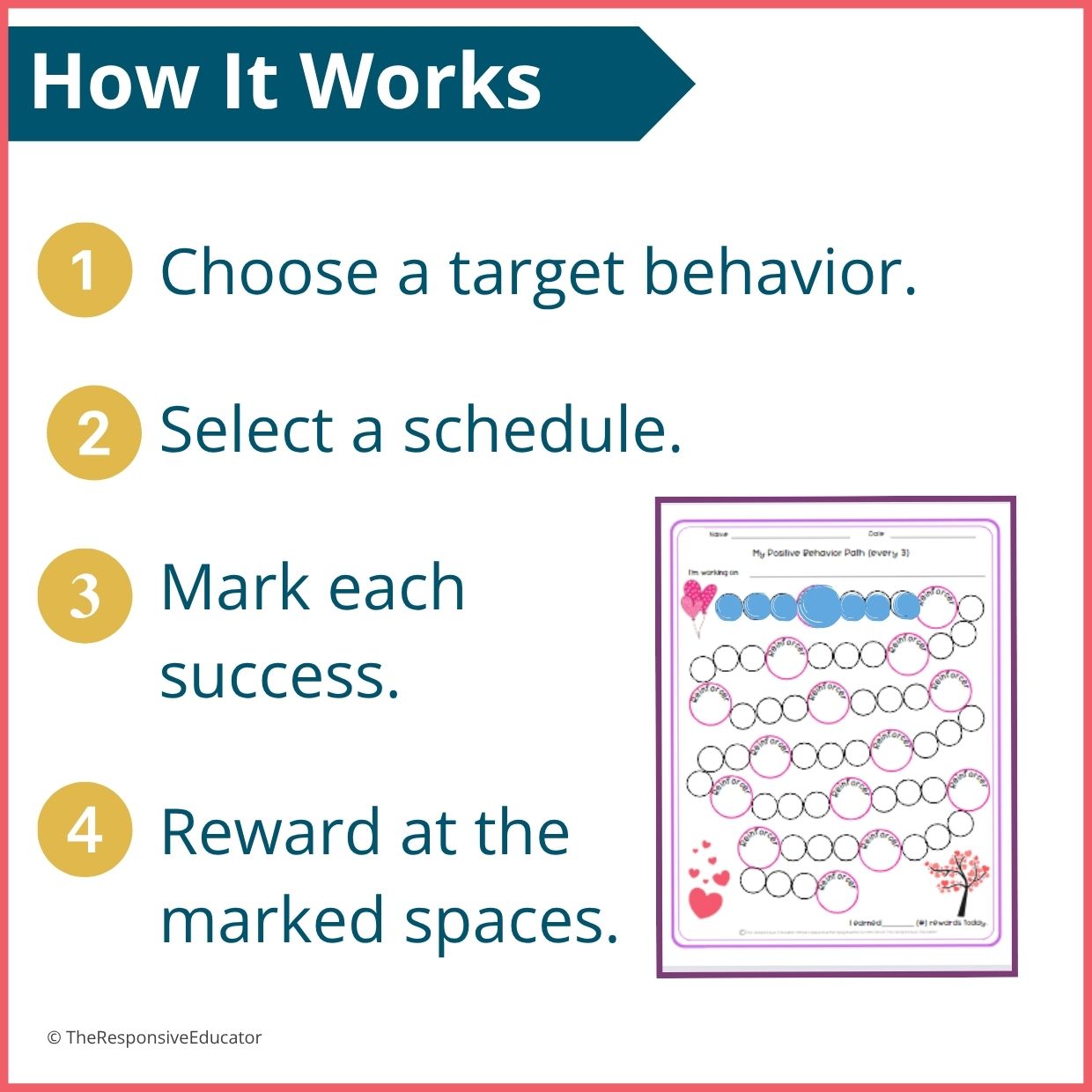 Valentine's Day Behavior Reward Chart for Students – Printable Behavior Chart - Image 3