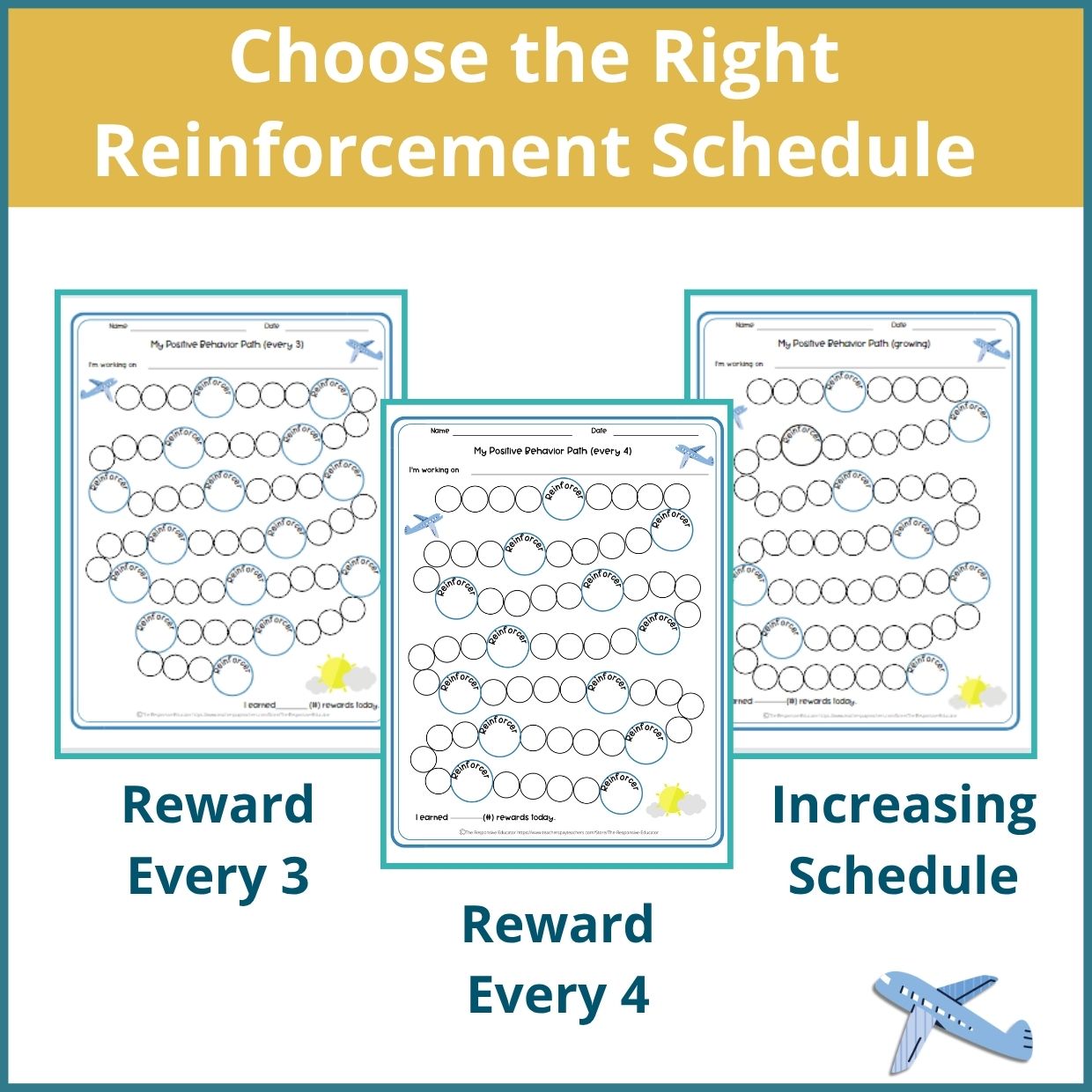 Airplanes Behavior Reward Chart for Students – Printable Behavior Chart - Image 2