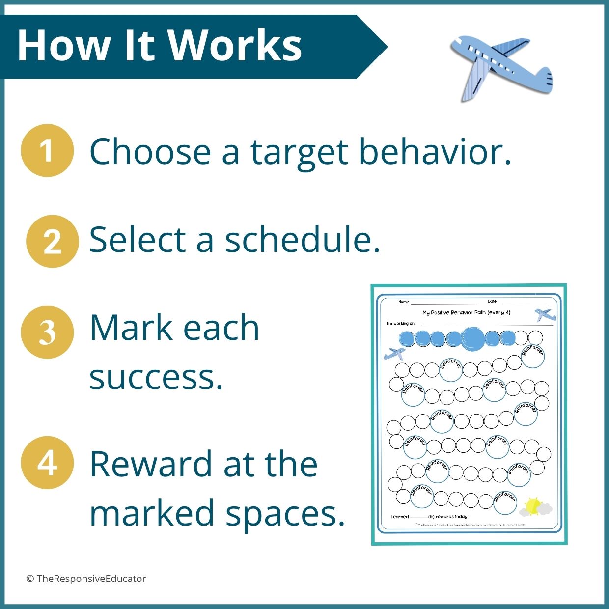 Airplanes Behavior Reward Chart for Students – Printable Behavior Chart - Image 3