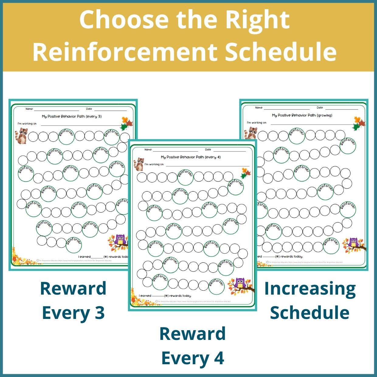 Autumn Behavior Reward Chart for Students – Printable Behavior Chart - Image 2