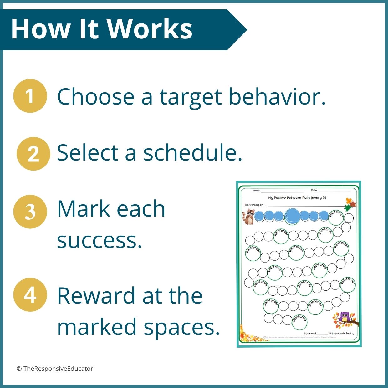 Autumn Behavior Reward Chart for Students – Printable Behavior Chart - Image 3