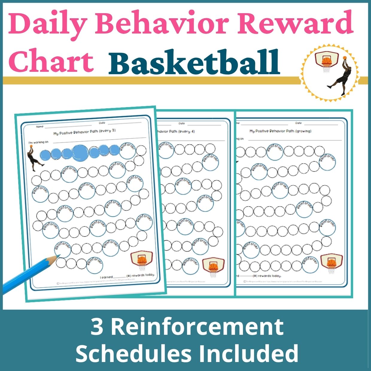 Basketball Behavior Reward Chart for Students – Printable Behavior Chart